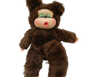レア！HOSUNG★ドレスを着たさるのぬいぐるみ【ヴィンテージ】【1994年】 Vintage 1994 Hosung Monkey Plush Puppet - Etsy