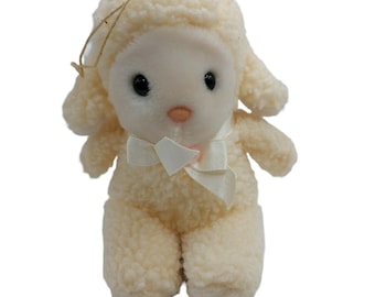 Eden White Cream Lamb Sheep Stuffed Plush 6 inch Woolly Rattle