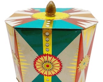 Baret Ware Art Grace Tin Container Art Deco Baretware Made in England Vintage