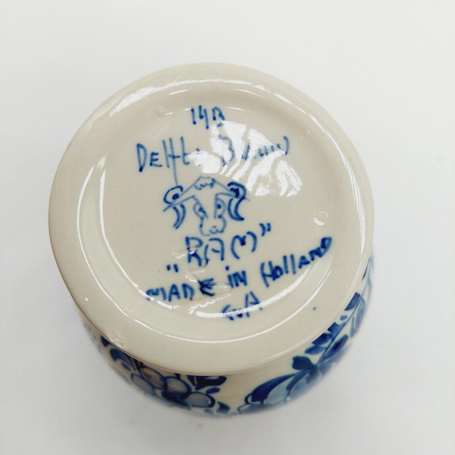 Delft Blue White Bud Vase Hand Painted 14B "ram" 4 Inches Tall. - Etsy