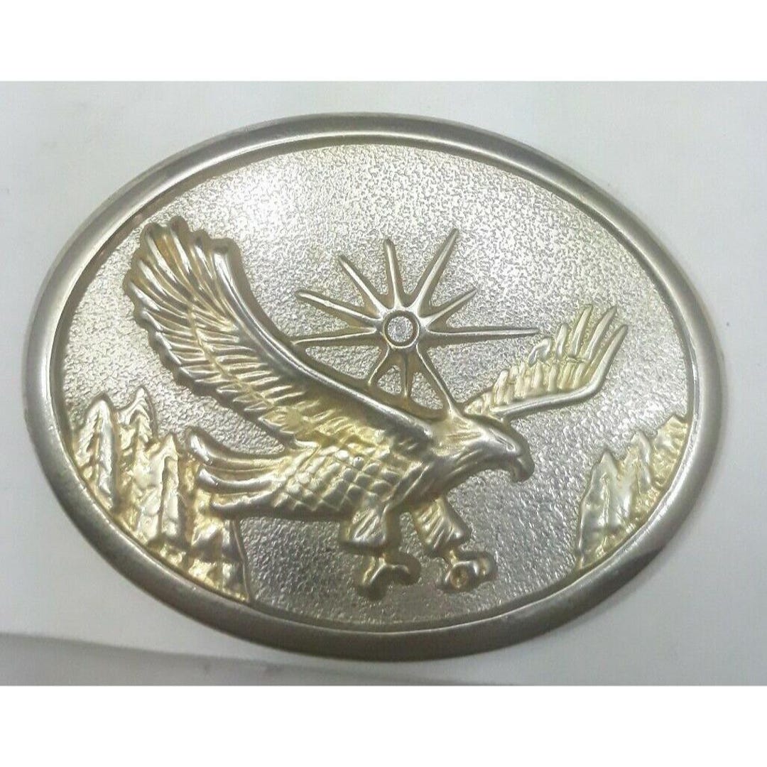 Eagle Belt Buckle 70s Gold Western Bird Wings Bird Cowboy Hawk Oval - Etsy