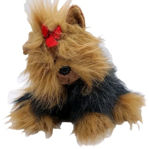 Ty Classic Yappy Dog Plush Brown Black Yorkie Terrier 11&quot; Stuffed Animal 1997