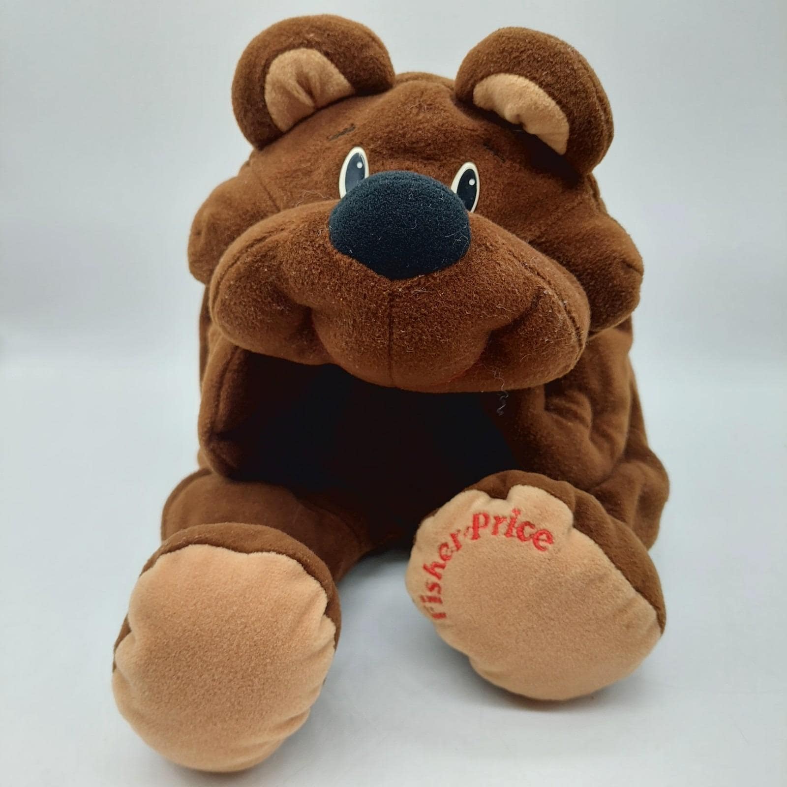 Fisher Price Rumple Bear Dark Brown Floppy Plush Teddy Bear Soft