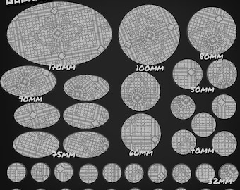 Piastrelle gotiche da 25 mm, 32 mm, 40 mm, 50 mm, 60 mm + varie altre basi per miniature - Goon Master Games