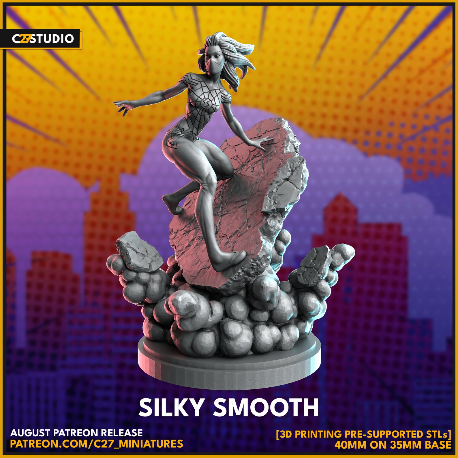 Silky Smooth (silk Fan Art) on 35mm Base by C27 - CRISIS PROTOCOL - Etsy