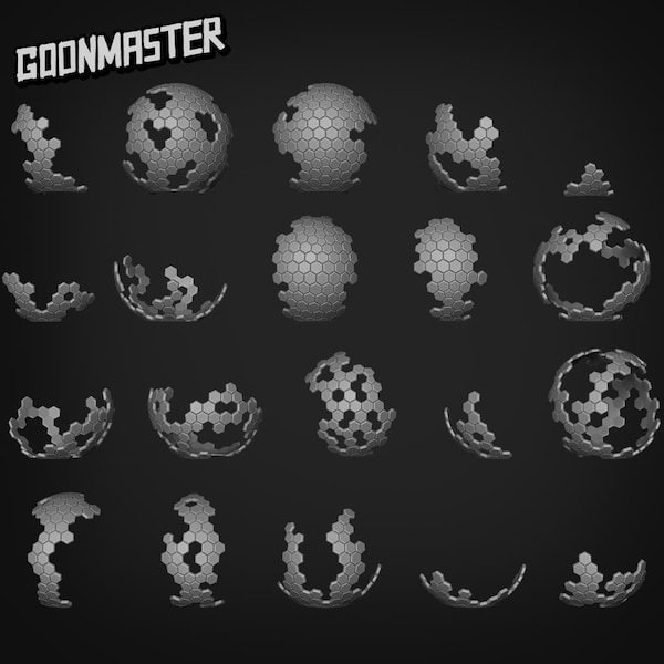 Material de base Hex Shield transparente/cinza - Goon Master Games