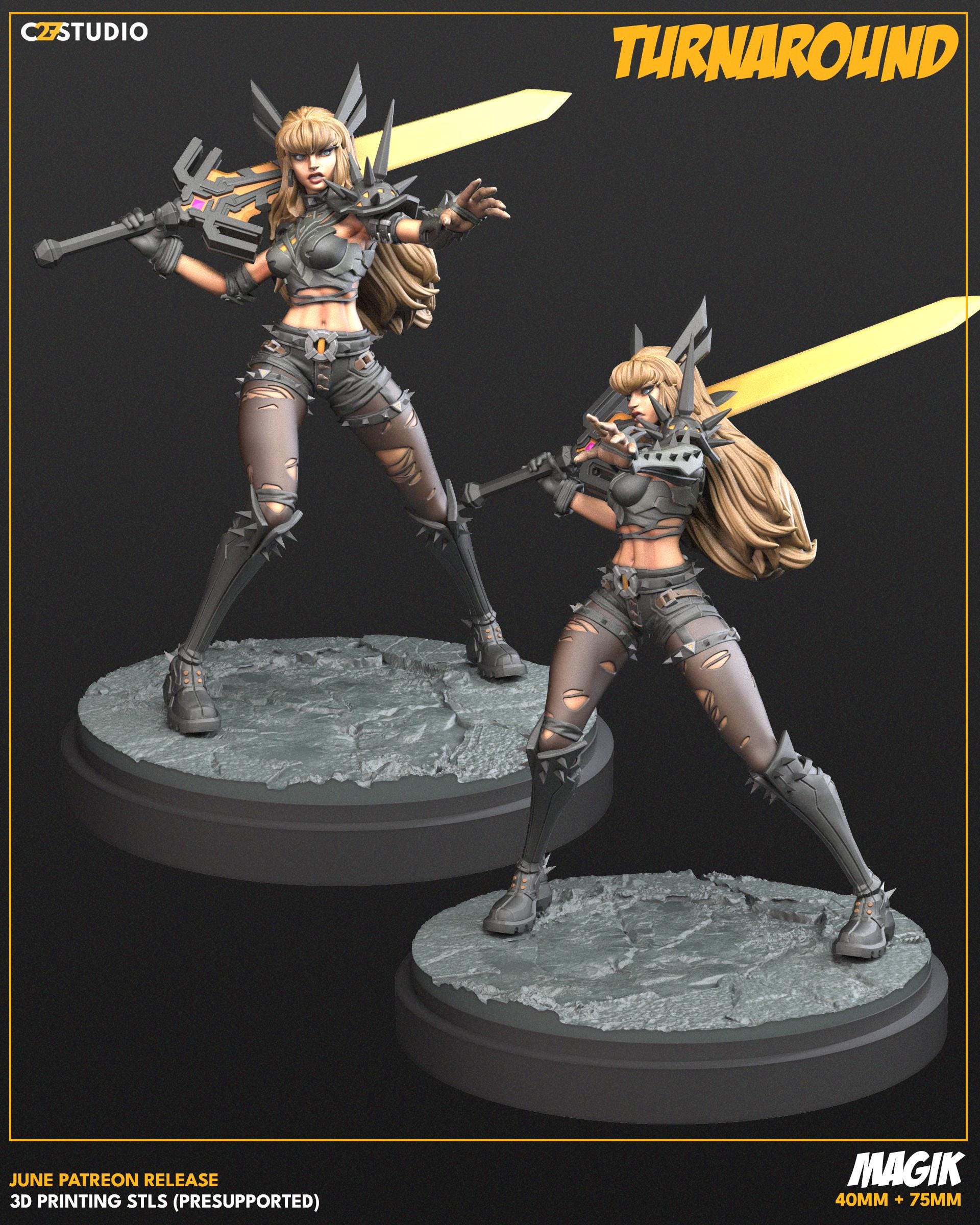 Magik (normal - demon form ) Fan art on 35mm Base by C27 - MARVEL CRISIS PROTOCOL