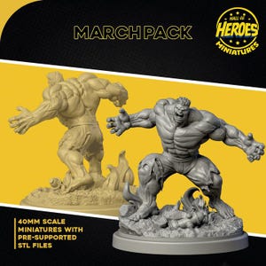Roter Hulk auf 65 mm Base von Hall of Heroes - CRISIS PROTOCOL