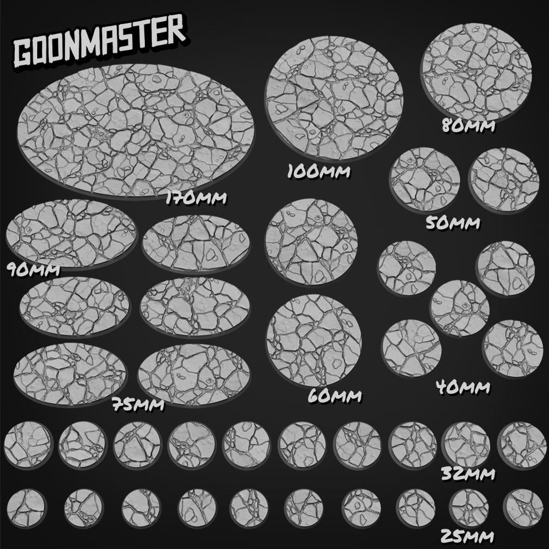 Rubble Bases 25mm, 32mm, 40mm, 50mm, 60mm + Various Other Bases for ...