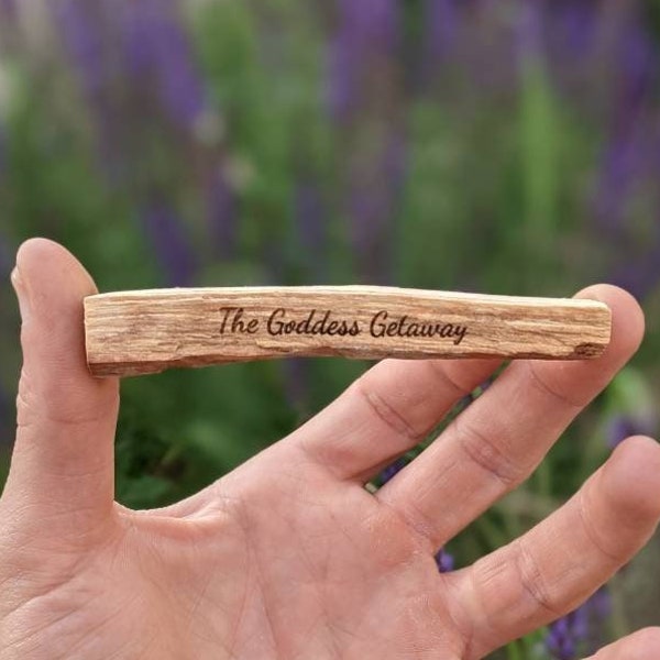 Personalized Palo Santo Sticks - Set of 20 - custom retreat gift incense stick - smudging holy wood