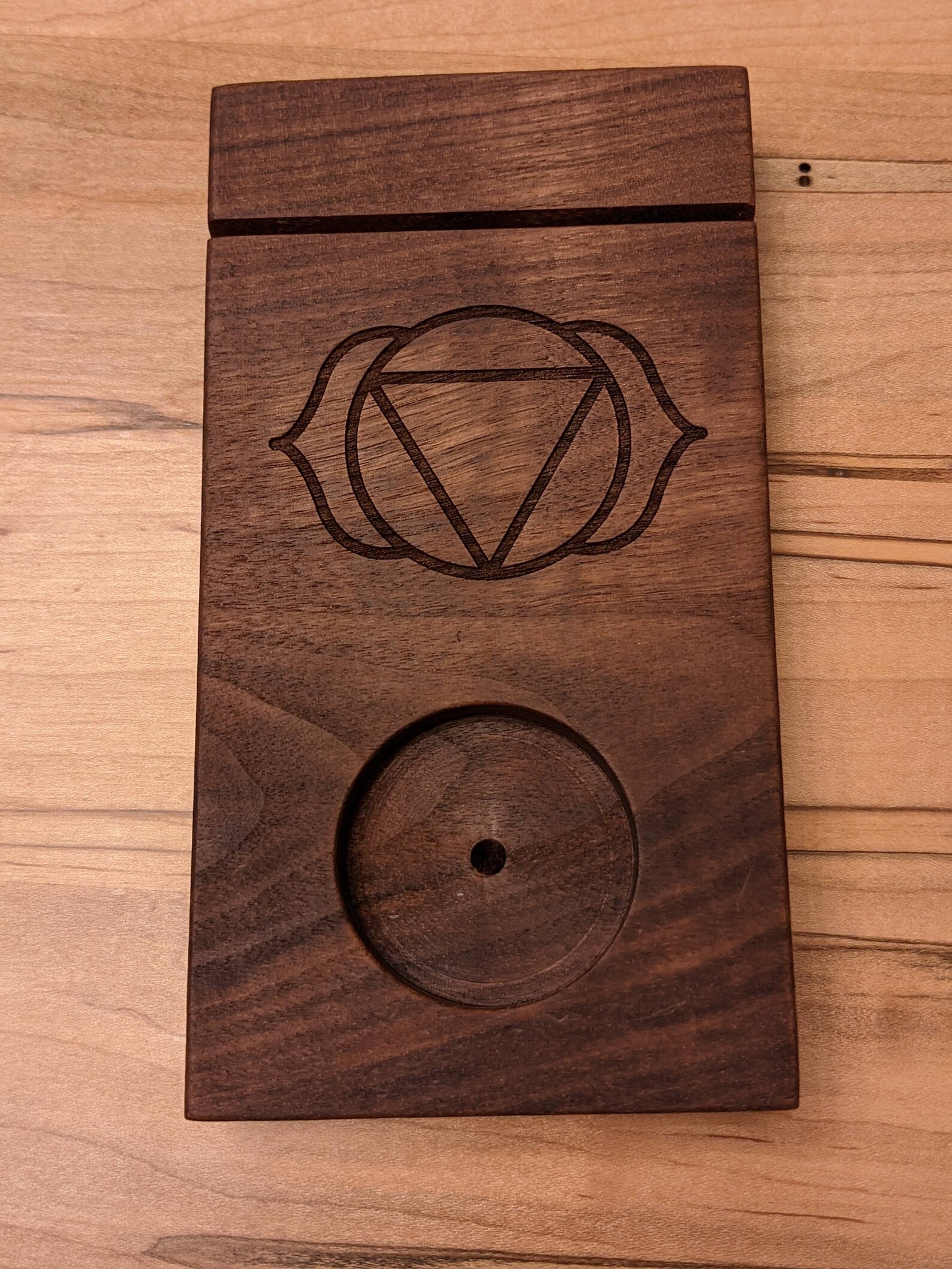 Walnut Wooden Tarot Card Holder Display Set with Sacred Etsy