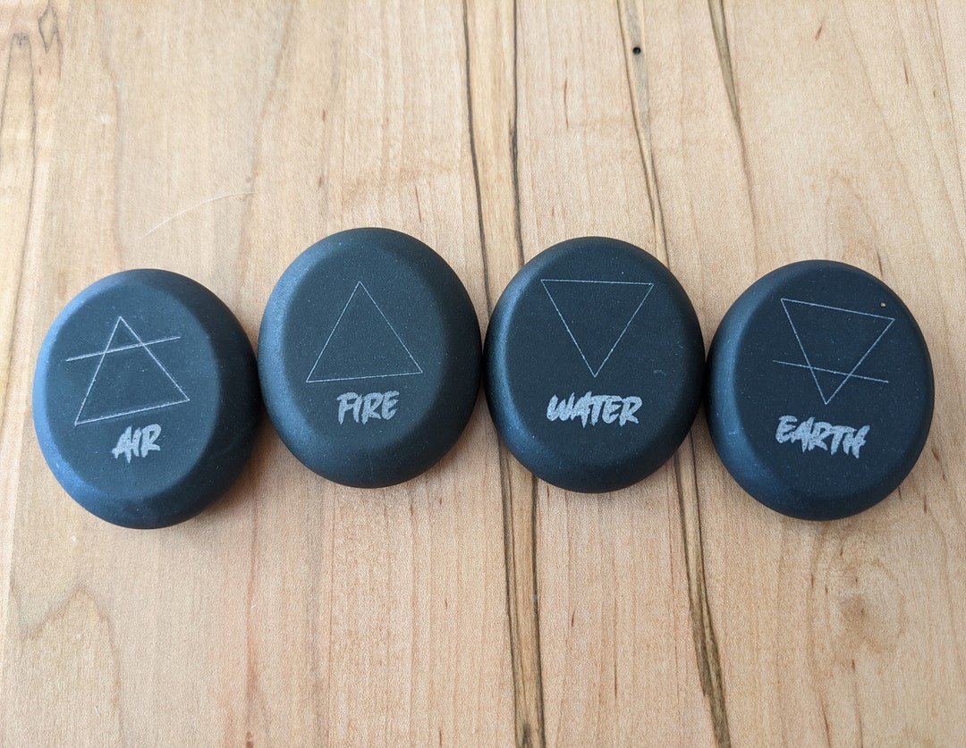Alchemy Symbol Rune Stones Basalt Stone With Earth Air Etsy