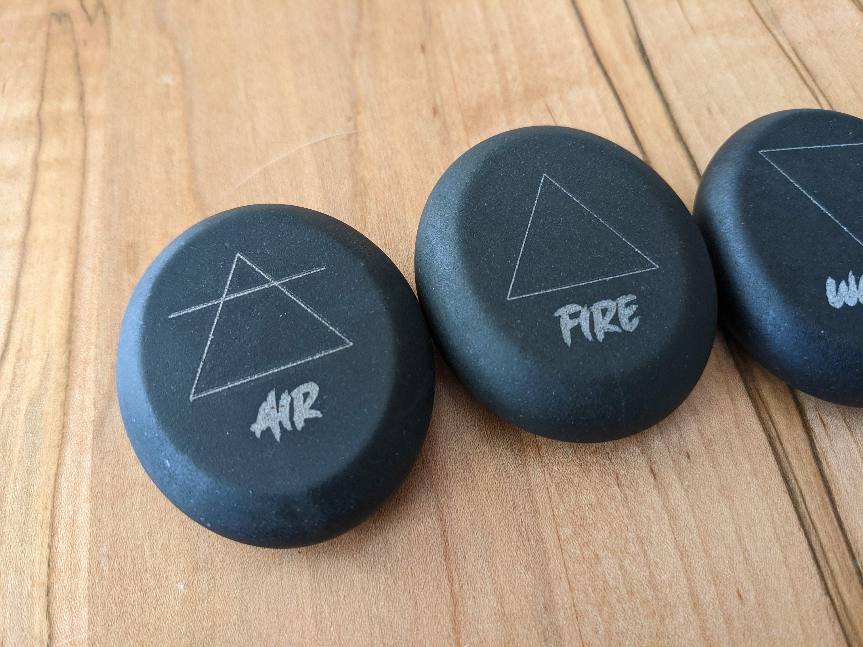 Alchemy Symbol Rune Stones Basalt Stone With Earth Air Etsy