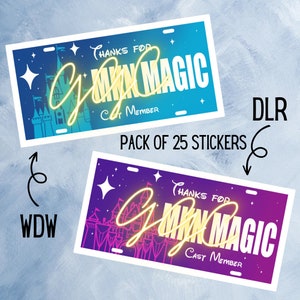 Pack of 25 Cast Member Appreciation Stickers License Plate