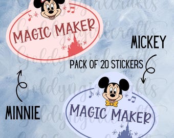 Character Magic Maker Stickers // Pack of 20 Cast Member Appreciation Stickers