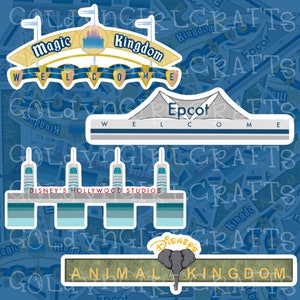 WDW Park Entrances 3&quot; stickerpakket *waterdicht*