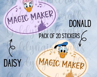 Character Magic Maker Stickers // Pack of 20 Cast Member Appreciation Stickers