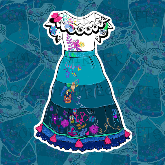mirabel madrigal dress design Mirabel Madrigal Dress Sticker