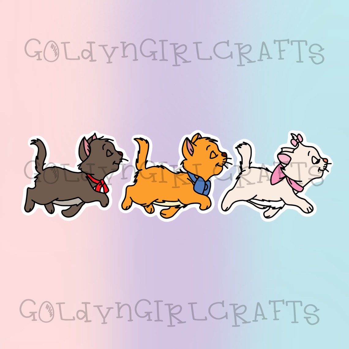 Aristocats Sticker set 2.5 each waterproof | Etsy