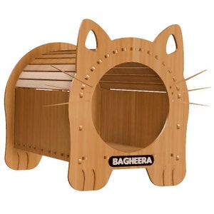 Wooden cat house vector, CNC svg vector file, vector cutting file, cnc file, cnc model, laser cut