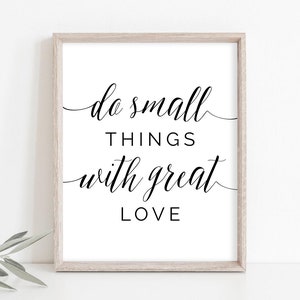 Mother Teresa Print, Do Small Things with Great Love Print, Catholic Print, Mother Teresa Wall Art, Saint Quote Printable, Instant Download