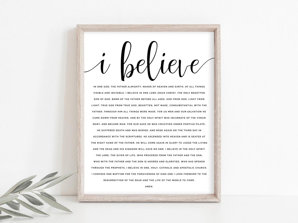 Nicene Creed Printable Catholic Art Catholic Print Catholic Etsy
