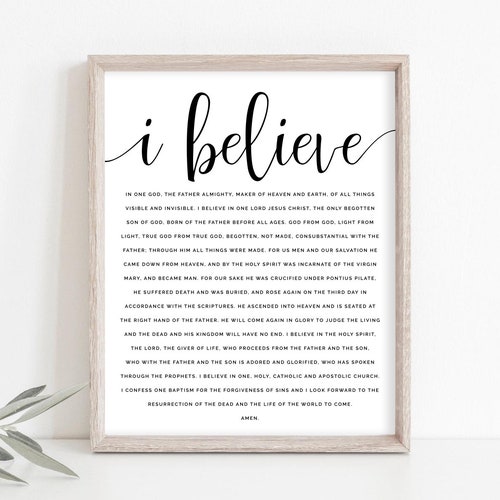 Nicene Creed Printable Catholic Art Catholic Print Catholic Etsy