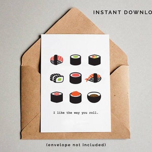 On Sale Sushi Card, Friend Card, Sushi Lover Card, Funny Birthday Card, Printable Birthday Card, Printable Friend Card, INSTANT DOWNLOAD image 2