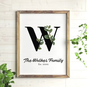 Family Sign Printable Art, Farmhouse Print, Botanical Print, Custom ...