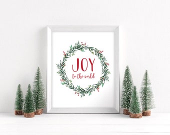 Joy To The World Printable, Christian Christmas Print, Christmas Printable Decor, Modern Holiday Decor, Instant Download