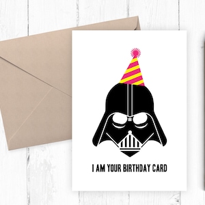 Cartão de aniversário de Darth Vader, cartão de aniversário engraçado, cartão de aniversário para impressão, cartão de aniversário para ele, DOWNLOAD INSTANTÂNEO