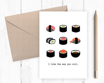 On Sale! Sushi Card, Friend Card, Sushi Lover Card, Funny Birthday Card, Printable Birthday Card, Printable Friend Card, INSTANT DOWNLOAD