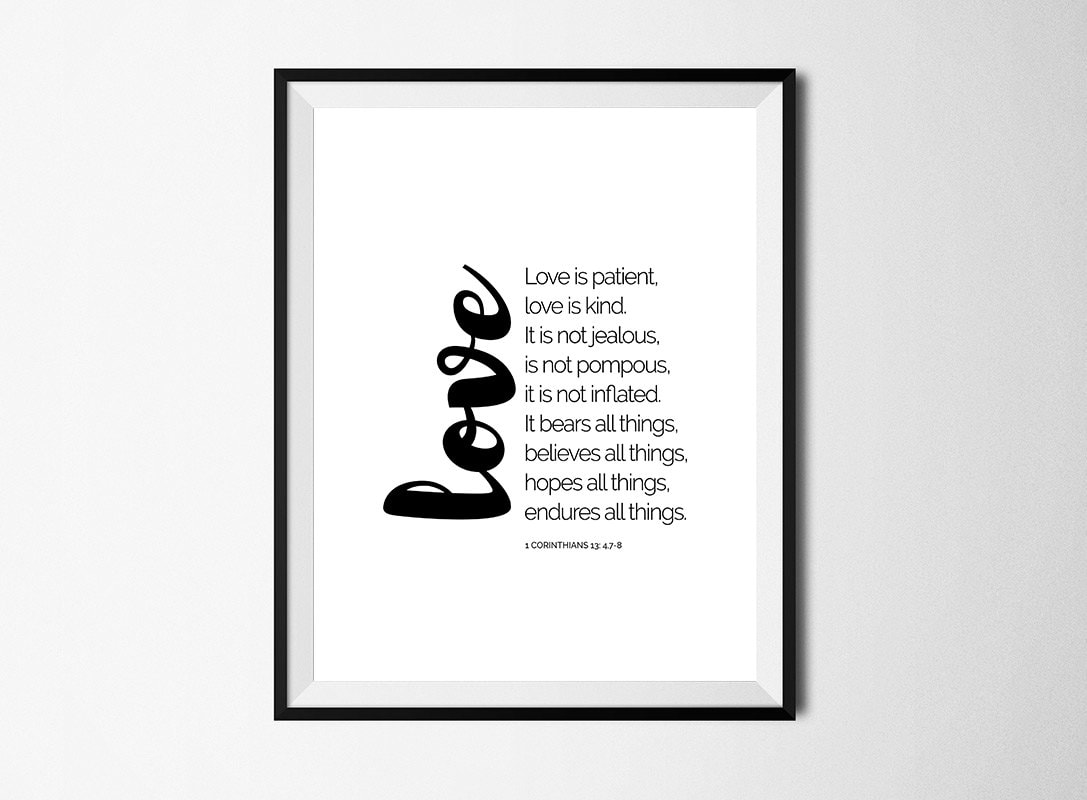 Love is Patient Love is Kind Print Catholic Art Corinthians Etsy UK