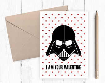 On Sale! Darth Vader Valentine, Printable Valentine Card for Him, INSTANT DOWNLOAD