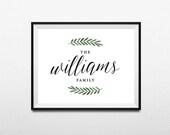 Family Sign Printable Art Farmhouse Print Custom Last Name - Etsy