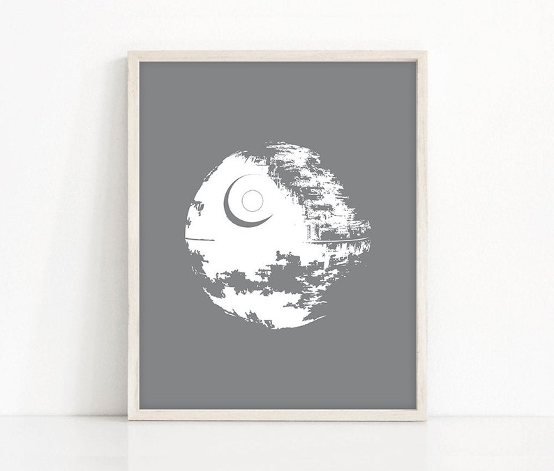 Star Wars Nursery, Millennium Falcon Wall Art, Space Vehicles, Death Star, Boys Playroom Art, Instant Download image 4