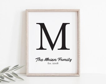 Family Sign Printable Art, Farmhouse Print, Custom Last Name Print, Personalized Family Name Print, Last Name Sign, Digital Download