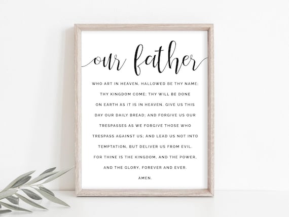 Catholic Art, Our Father Print, Our Father Art, Lords Prayer Print, Catholic Printable, Confirmation Gift, Instant Download