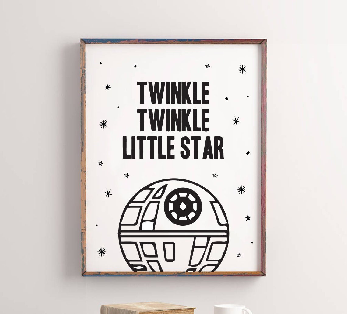 Kids Wall Art, Death Star Print, Kids Bedroom Print, Playroom Art, Bo…