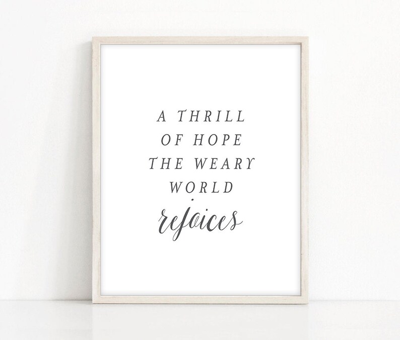 A Thrill of Hope Printable the Weary World Rejoices | Etsy