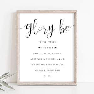 Catholic Wall Art, Glory Be Print, Glory Be Wall Art, Lords Prayer Print, Rosary Print, Catholic Printable, Prayer Print, Instant Download