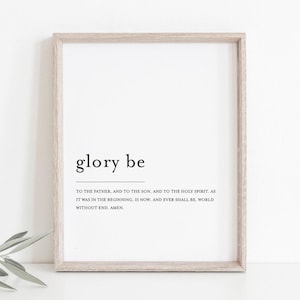 Catholic Wall Art, Glory Be Print, Glory Be Wall Art, Lords Prayer Print, Rosary Print, Catholic Printable, Prayer Print, Instant Download