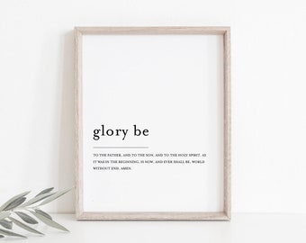 Catholic Wall Art, Glory Be Print, Glory Be Wall Art, Lords Prayer Print, Rosary Print, Catholic Printable, Prayer Print, Instant Download