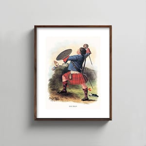 1840s MacBean Clan Art --- scottish portrait print, mens wall art, tartan kilt painting, fathers day gift