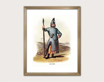 MacPhee Clan Warrior — R.R. McIan, 1845. Highland Clan Print. Scottish Tartan Art. (Museum Quality Print)