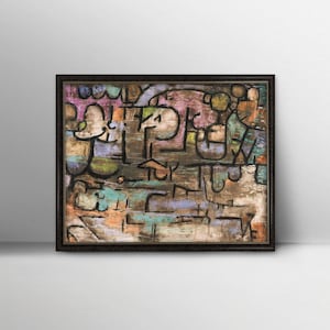 After the Flood 1930s Paul Klee Print -- vintage abstract art, modern art landscape, klee art, cubist horizon abstract print