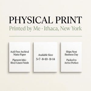 The image is a collage of three white square images, each displaying different sizes of acid-free matte paper and pigment inks.