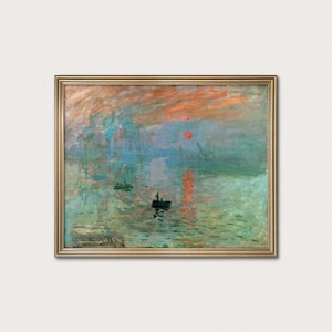 Monet Sunrise Print: French Impressionist Seascape Art