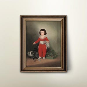 18th Century Boy Portrait Child Playing --- goya art, stylish childrens fashion wall art, antique portrait painting print
