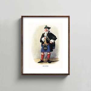 1840s MacIntire Clan Art -- scottish portrait mens wall art, tartan kilt painting, fathers day gift